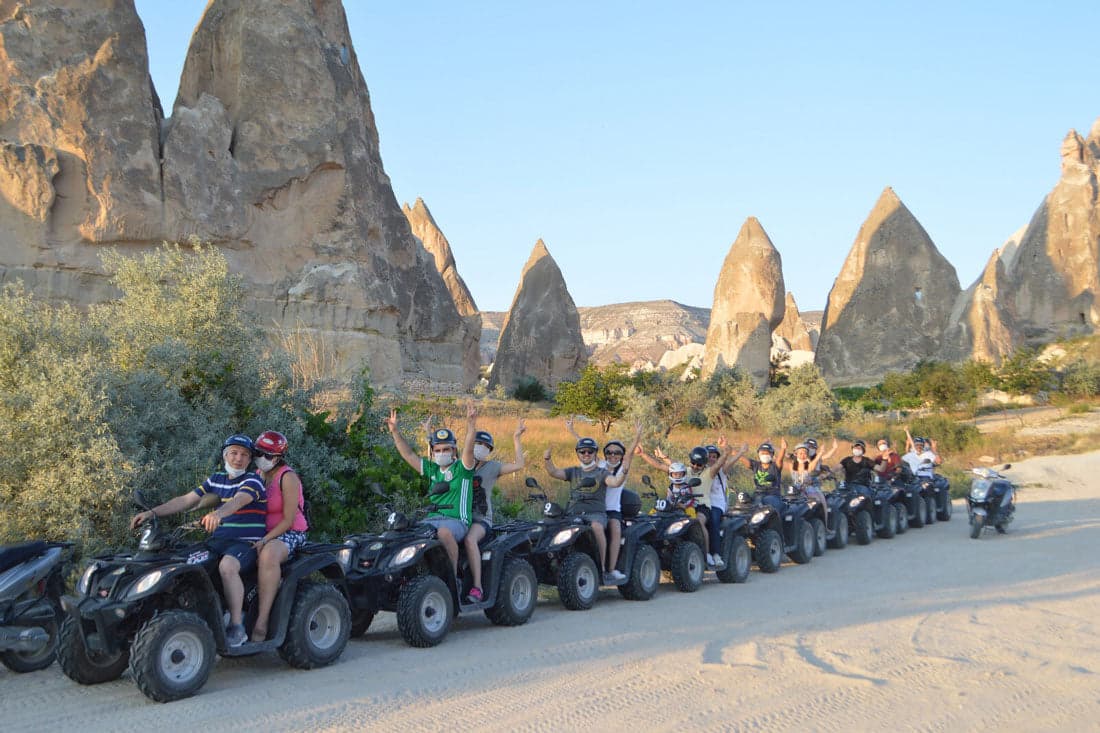 Guided ATV tour through Cappadocia rock formations